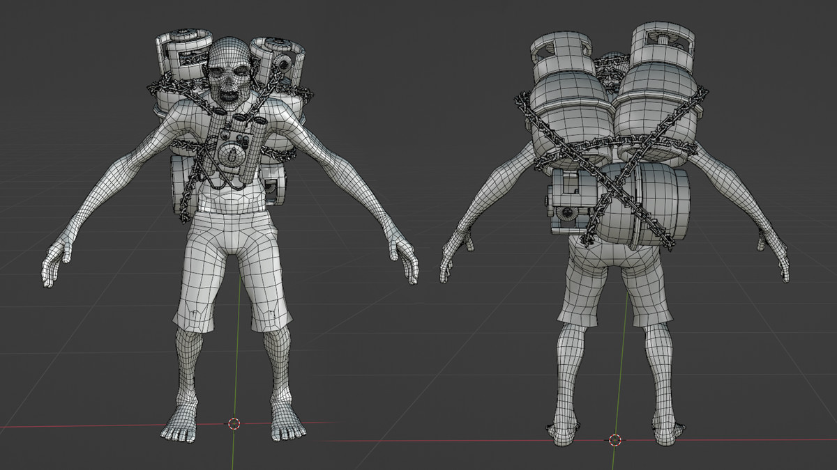 TNT-armed Zombie with a Stopwatch | Stylized