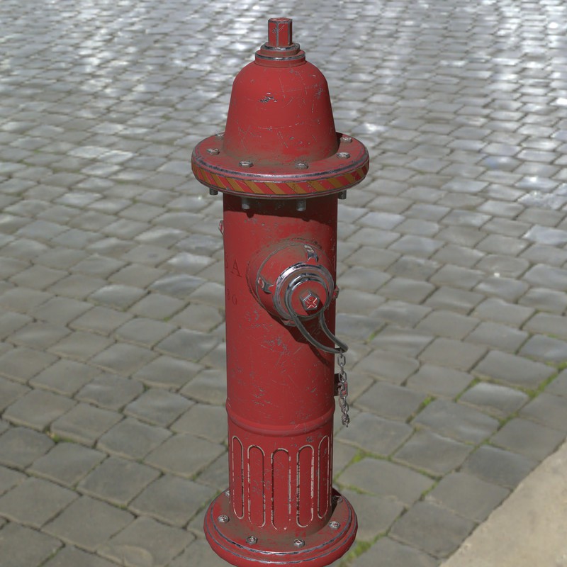 Low Poly Fire Hydrant - 3 Texture Variants Pack