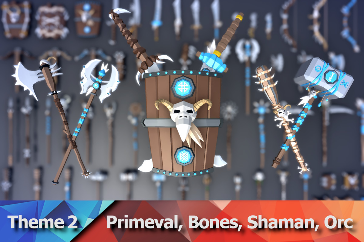 900 Low Poly Fantasy RPG Weapons - Ultimate 3D Pack