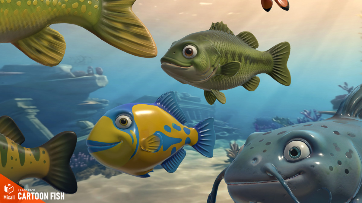 Cartoon fish - large pack