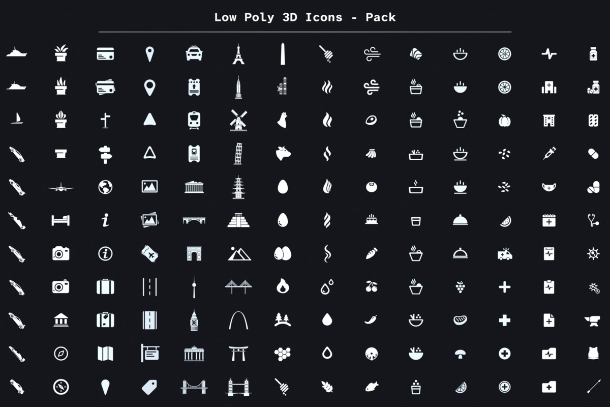 Low Poly 3D Icons - Pack