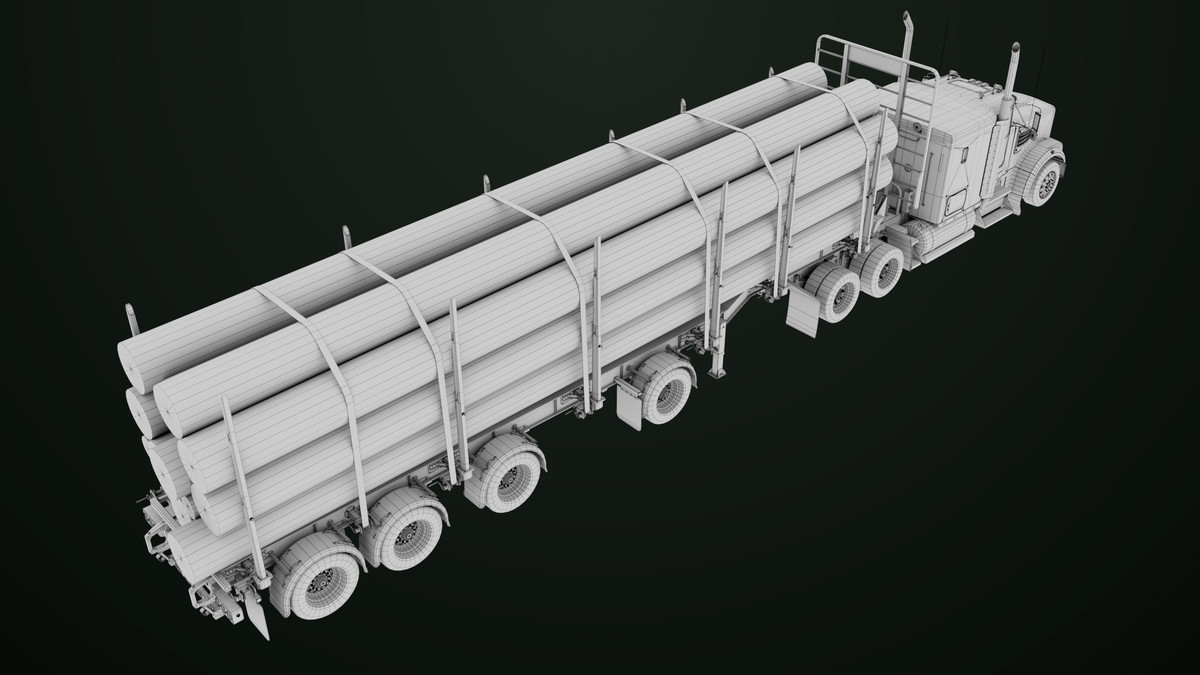 Truck 07 Log Trailer with All Loads Collection