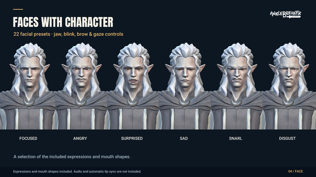 Stylized Elves Characters - Facial & Body Rig
