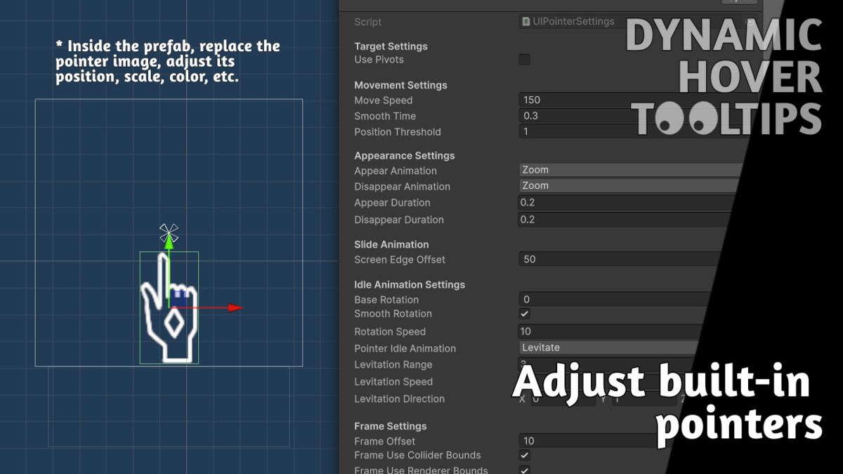 Dynamic Hover Tooltips: set visuals to highlight UI, 2D, 3D objects