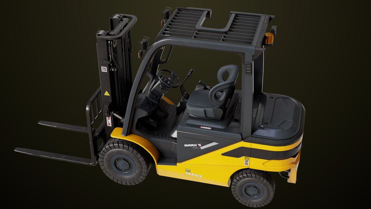 Forklift Trucks and Pallet Yellow Collection URP HDRP Textures