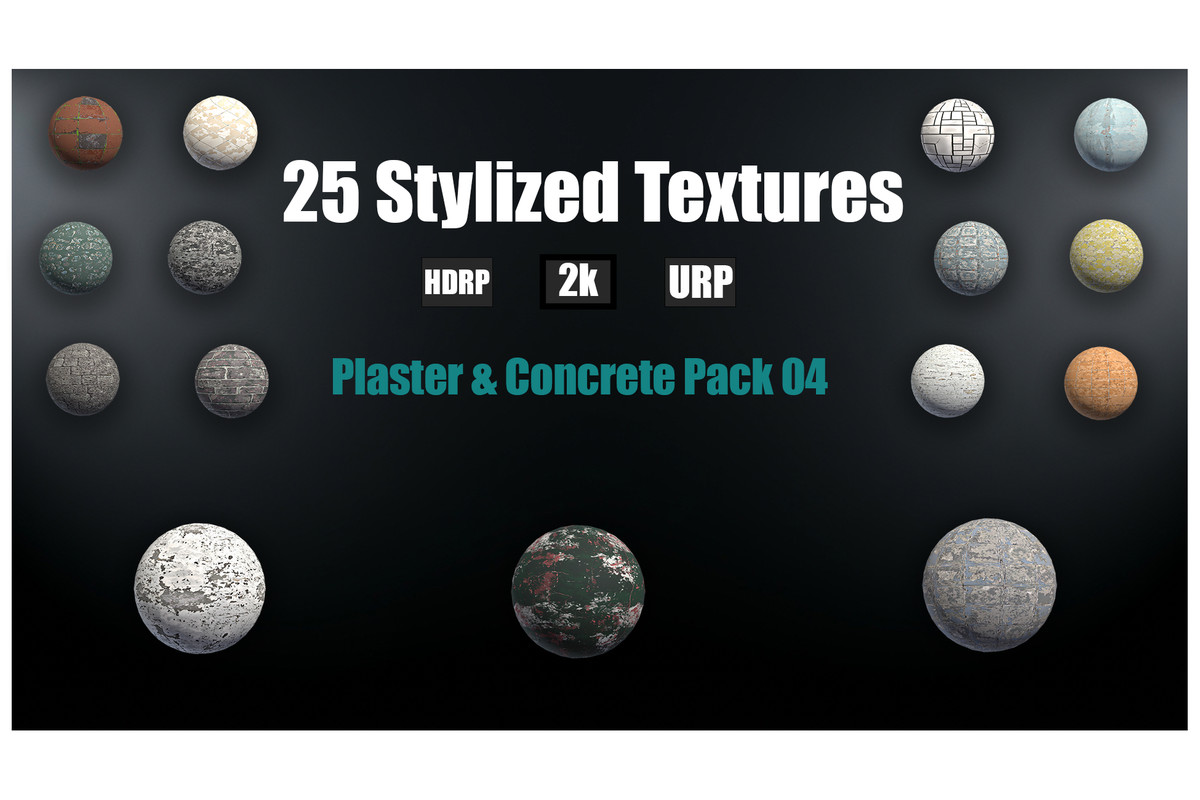 Stylized Plaster & Concrete Textures Mega Pack