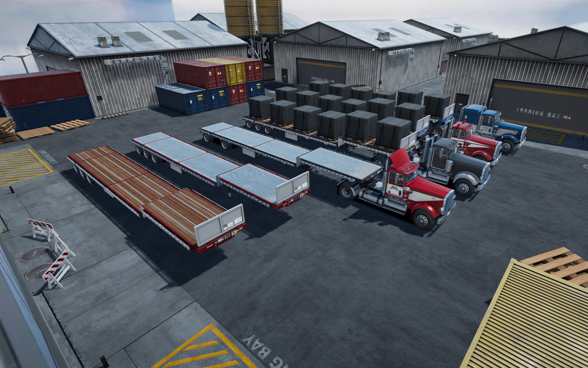 80s Semitruck dropdeck trailer