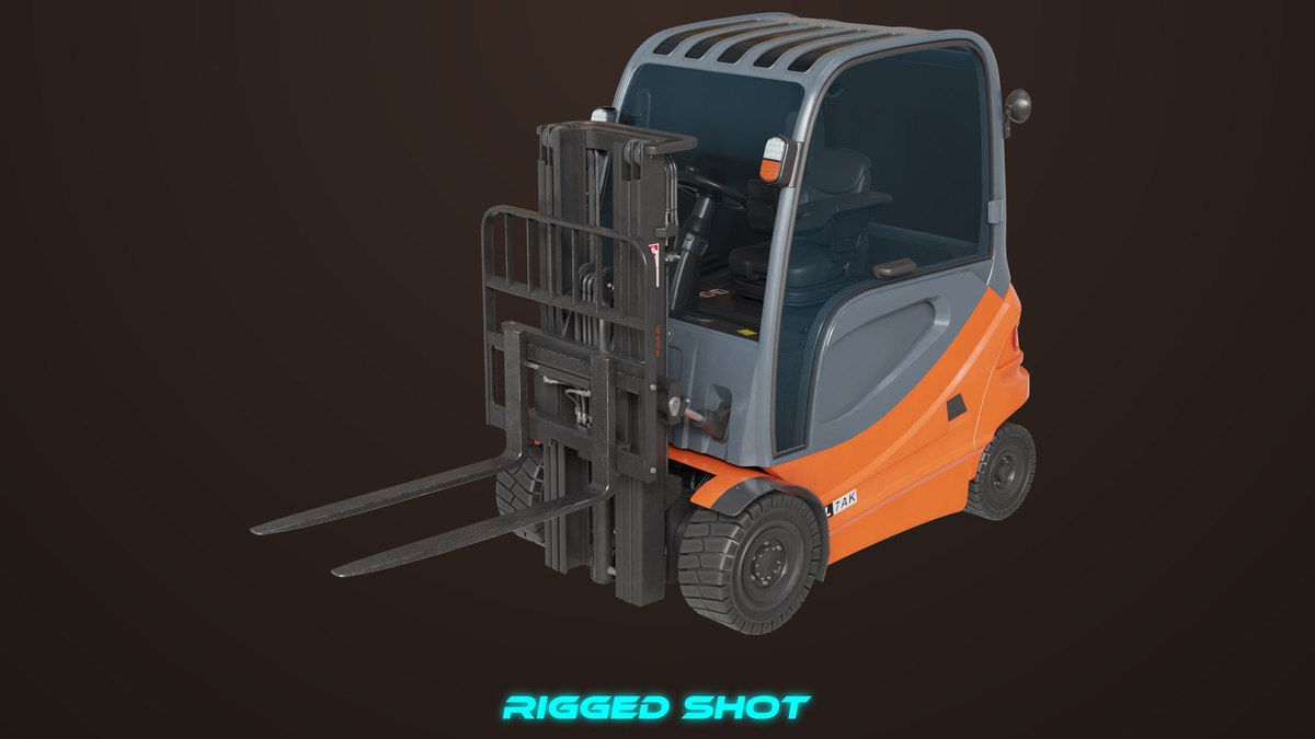 Forklift Truck 01 Orange URP HDRP Textures