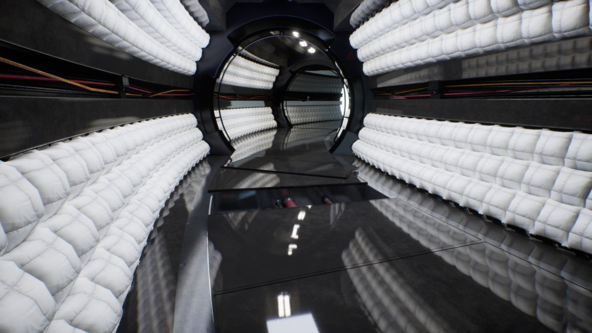 Futuristic Spaceship Curved Corridors – Modular Sci-Fi Environment