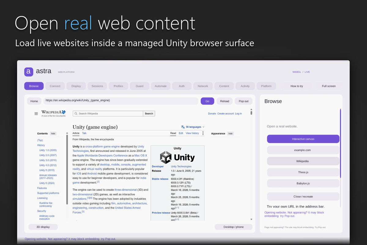 Astra Web Platform - WebView, JS Bridge & OAuth Toolkit