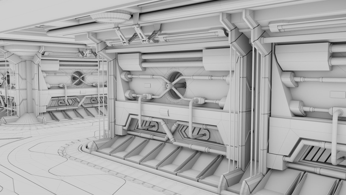 Sci Fi Corridor 01 URP HDRP Textures