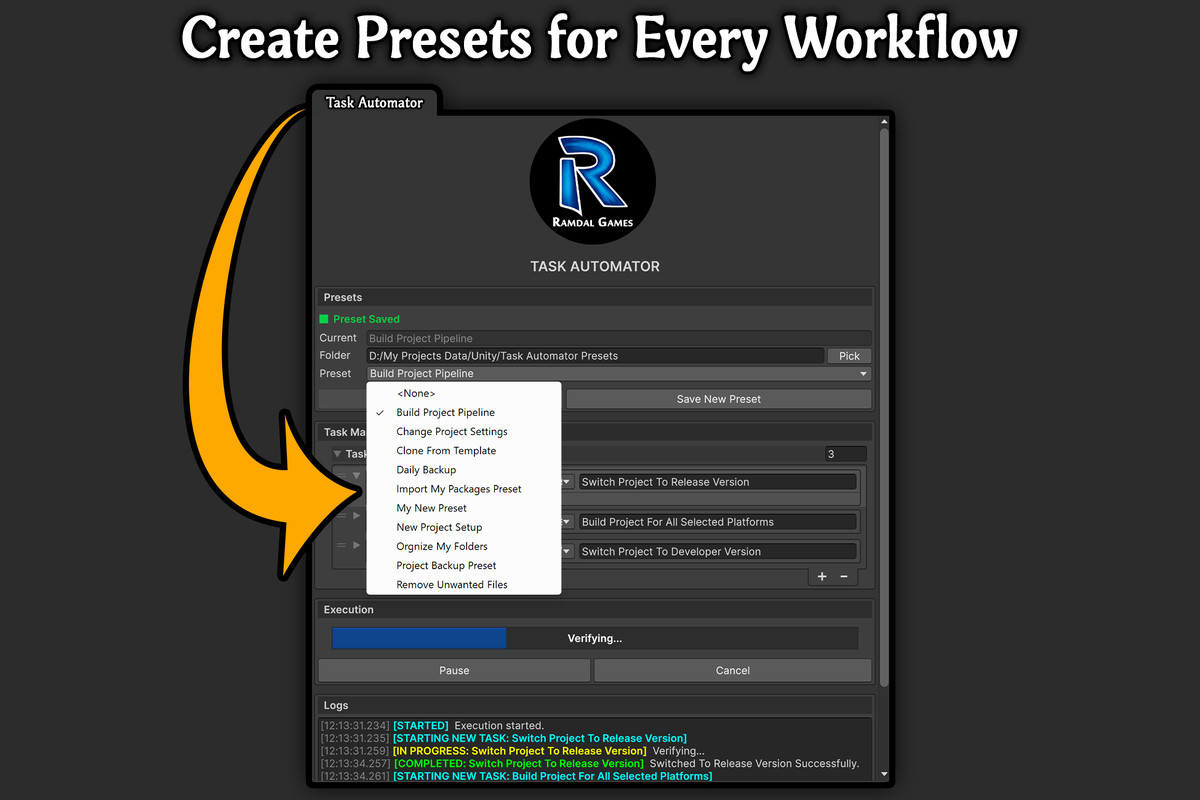 Task Automator | One-Click Workflow Automation for Unity