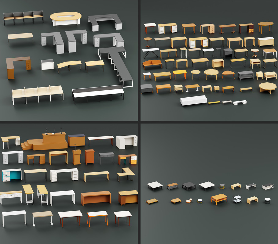 Interior 1 Low-poly 3D models Pack