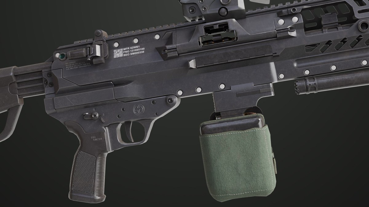 Machine Gun 14 Black URP HDRP Textures