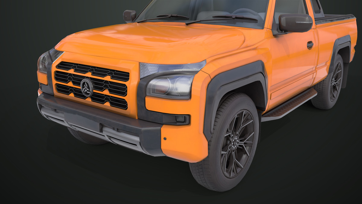 Pickup Truck01 Orange URP HDRP Textures