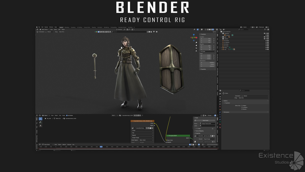 Shield Guardian Avelyn - Stylized Warrior Girl
