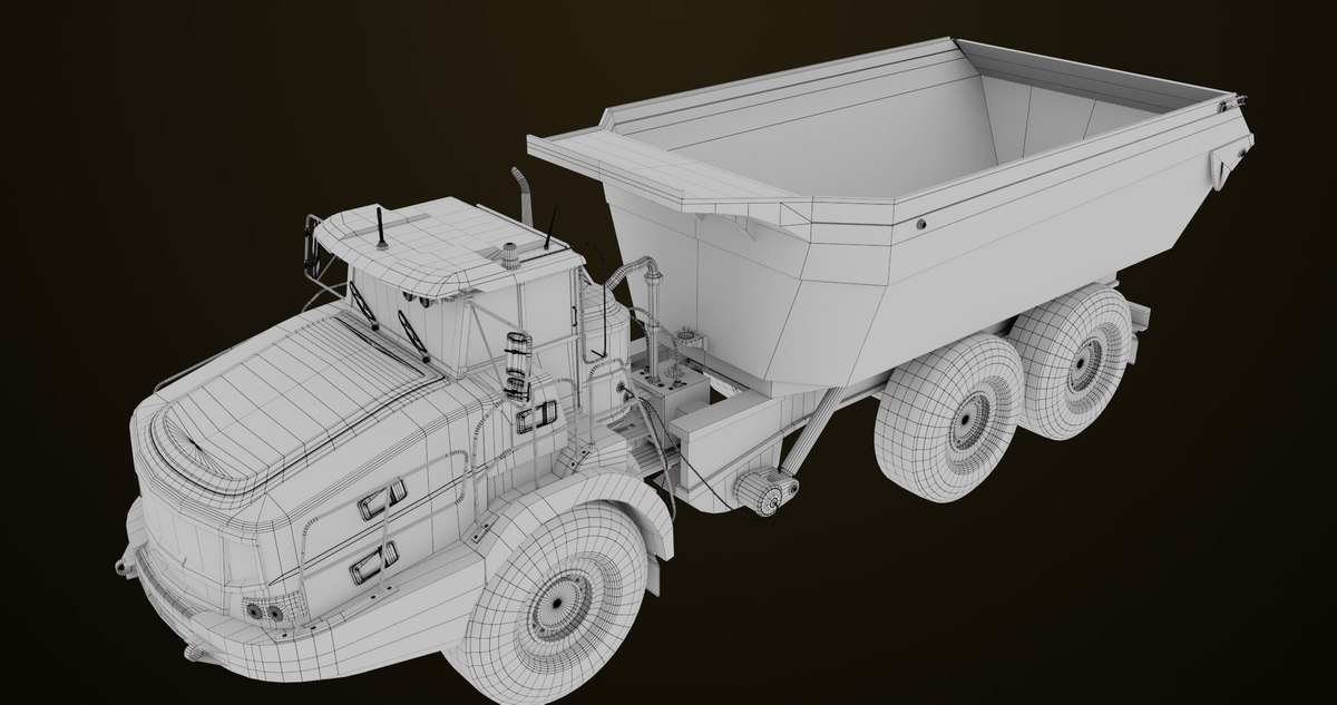 Articulated Dirty Mining Truck 03 URP HDRP Textures