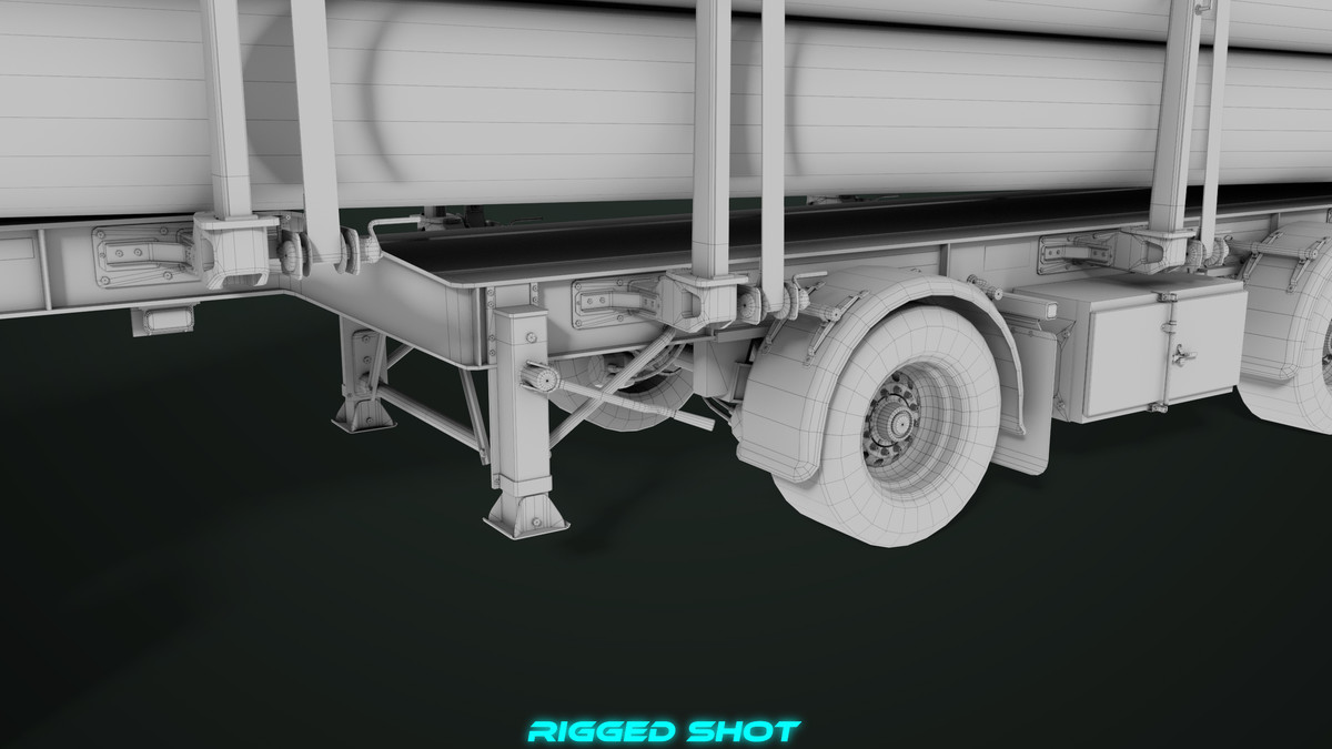 Truck 07 Log Trailer Green Version URP HDRP Textures