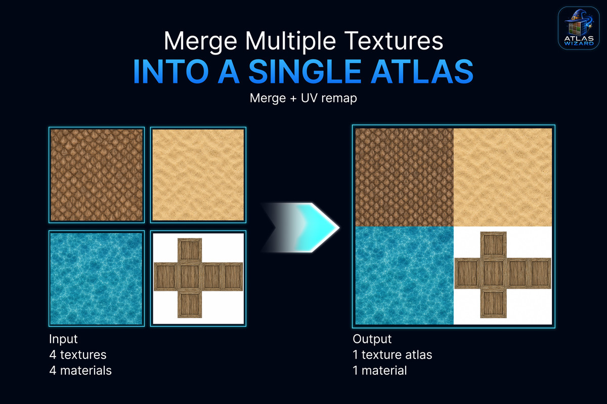Atlas Wizard 3D – Combine Materials & Bake Texture Atlases