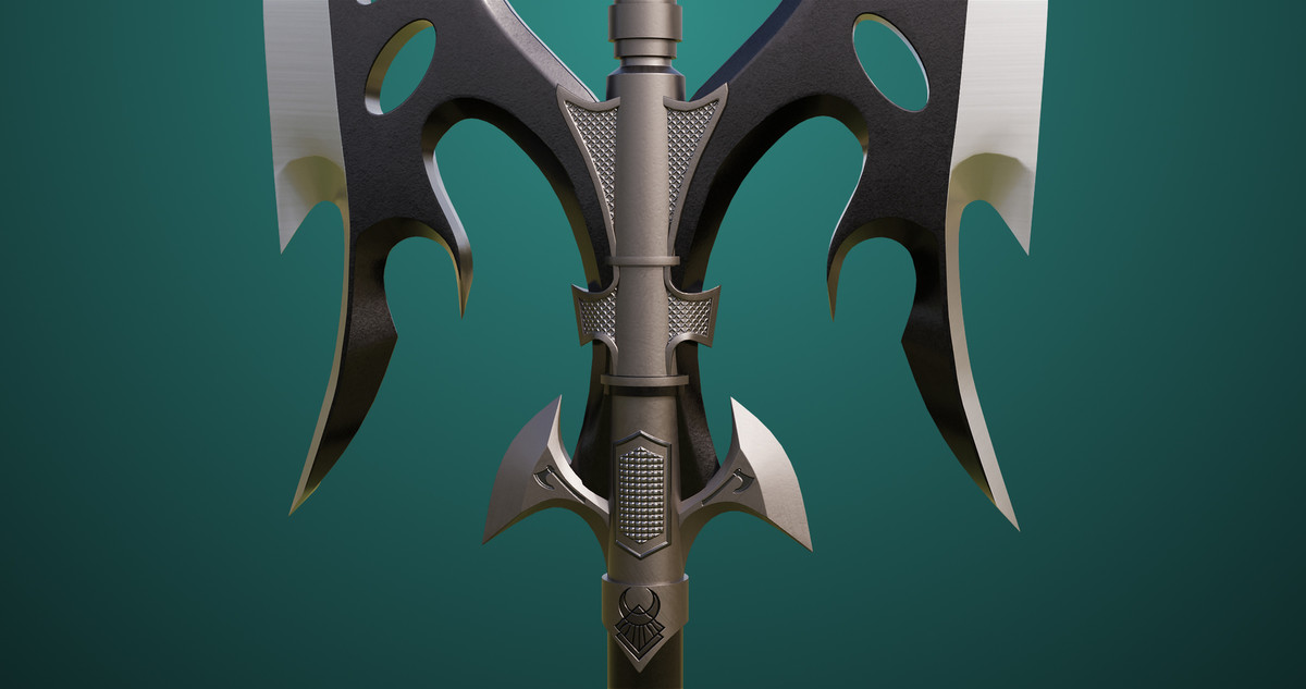 Battle Axe 01 Silver URP HDRP Textures