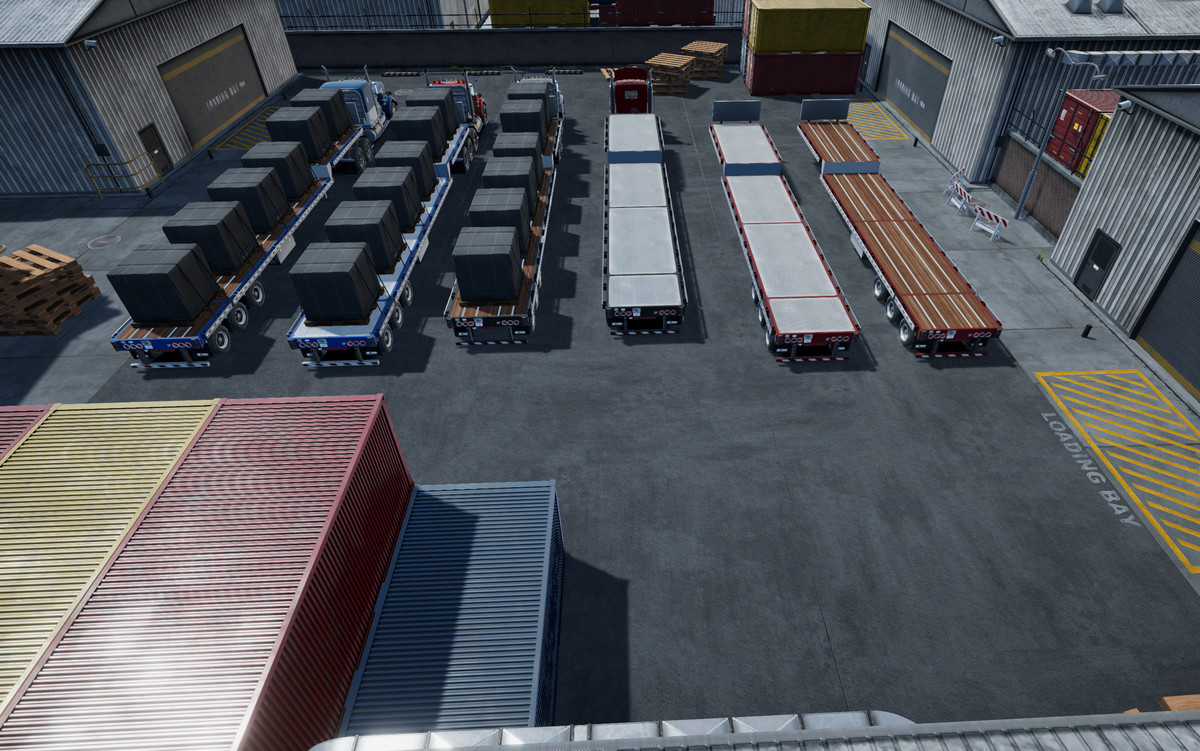 80s Semitruck dropdeck trailer