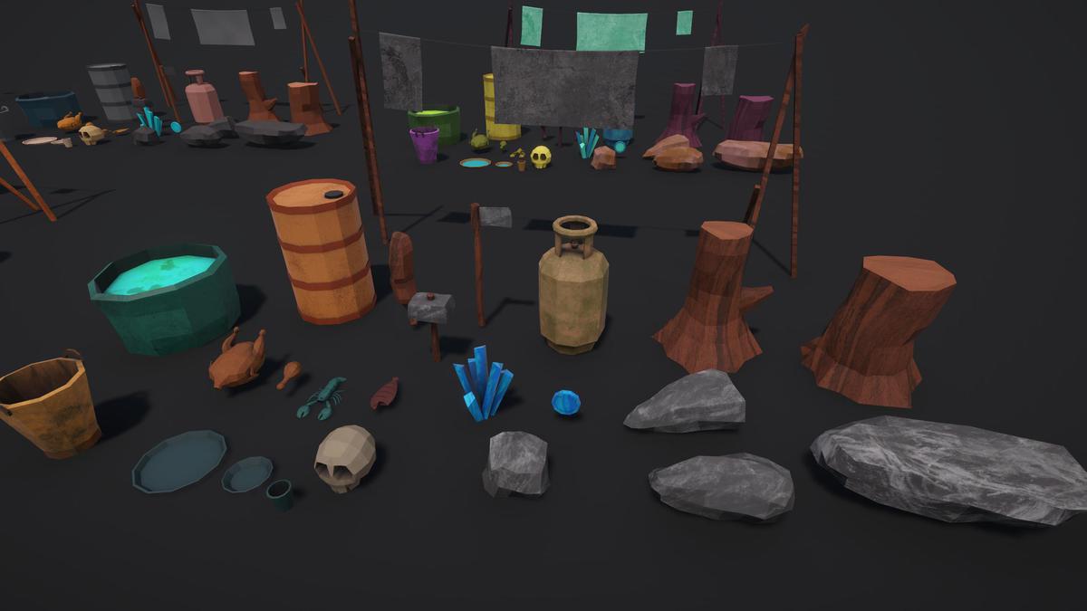 Magical Polygon Props(with Burn & Reveal FX)