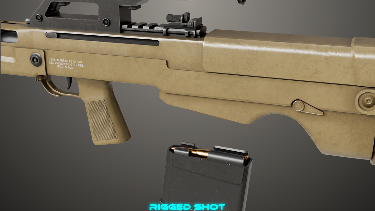 Sniper 05 Black and Sandal Single Mat URP HDRP Textures