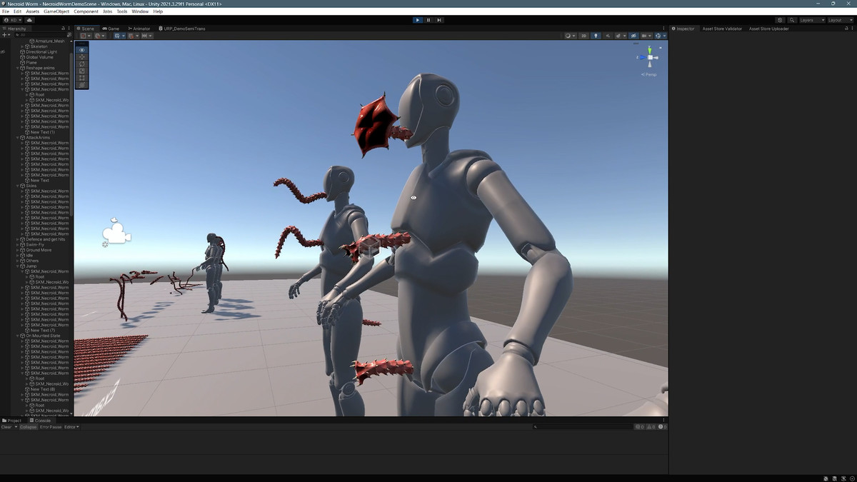 Necroid Worm: a monster worm character for horror games
