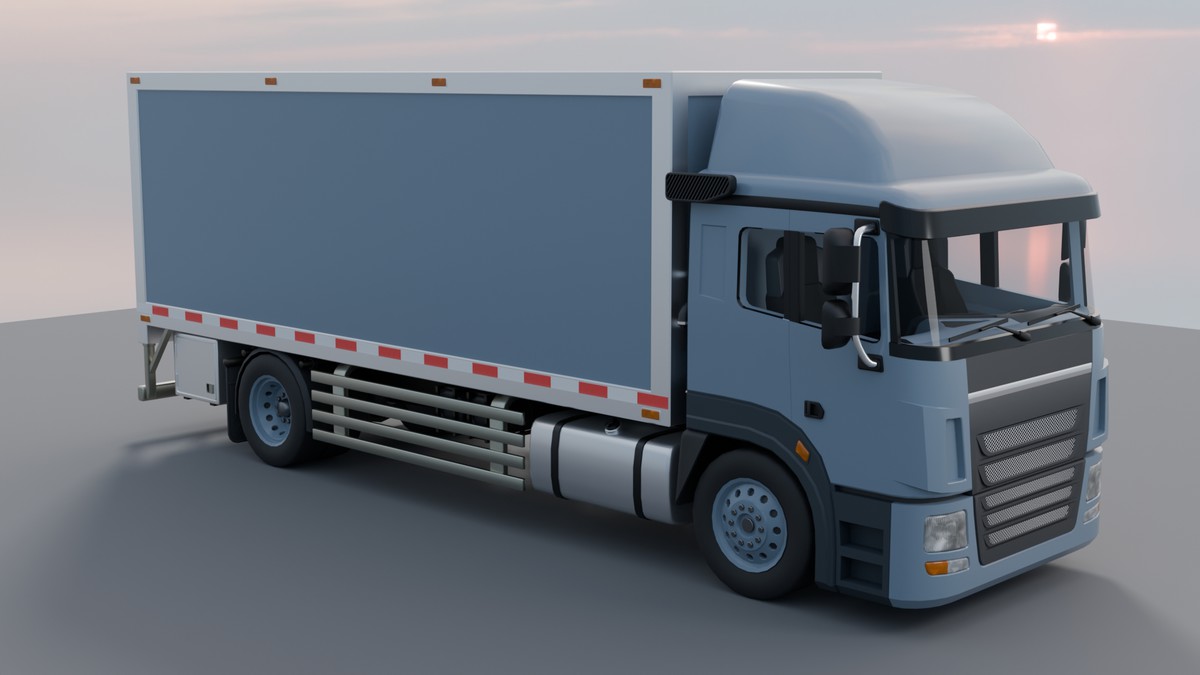 Cargo Box Truck 3D Model – Game Ready Interior, Openable Doors & Custom Branding