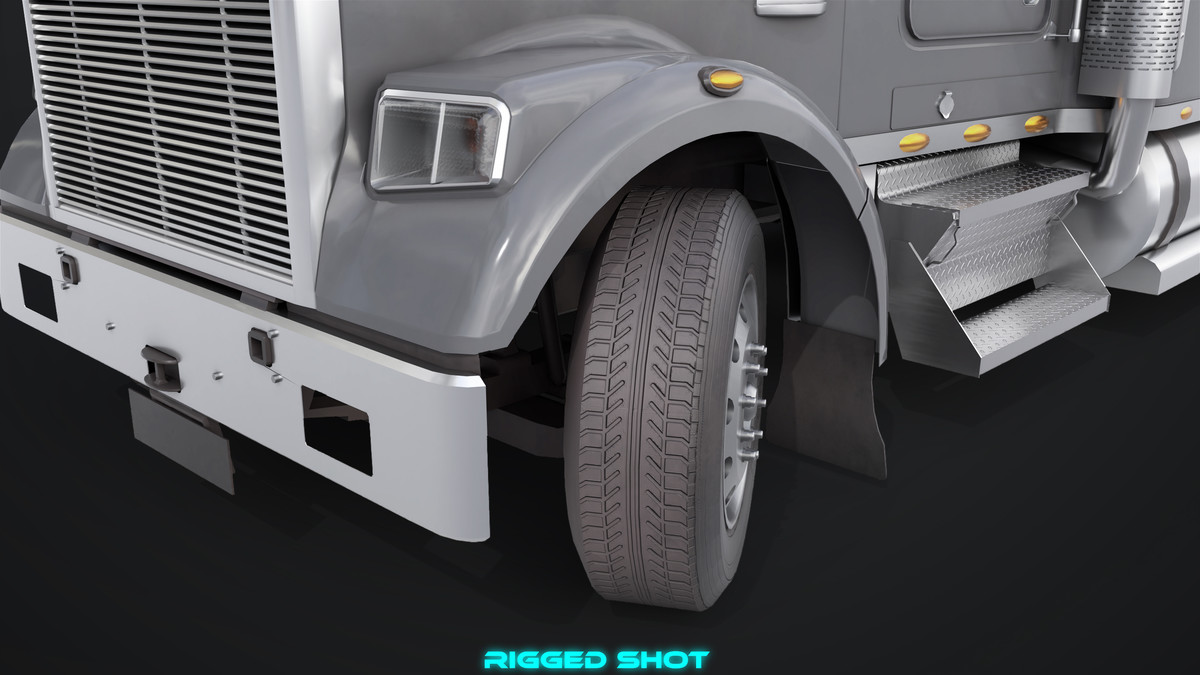 Truck 07 Log Trailer Grey Version URP HDRP Textures