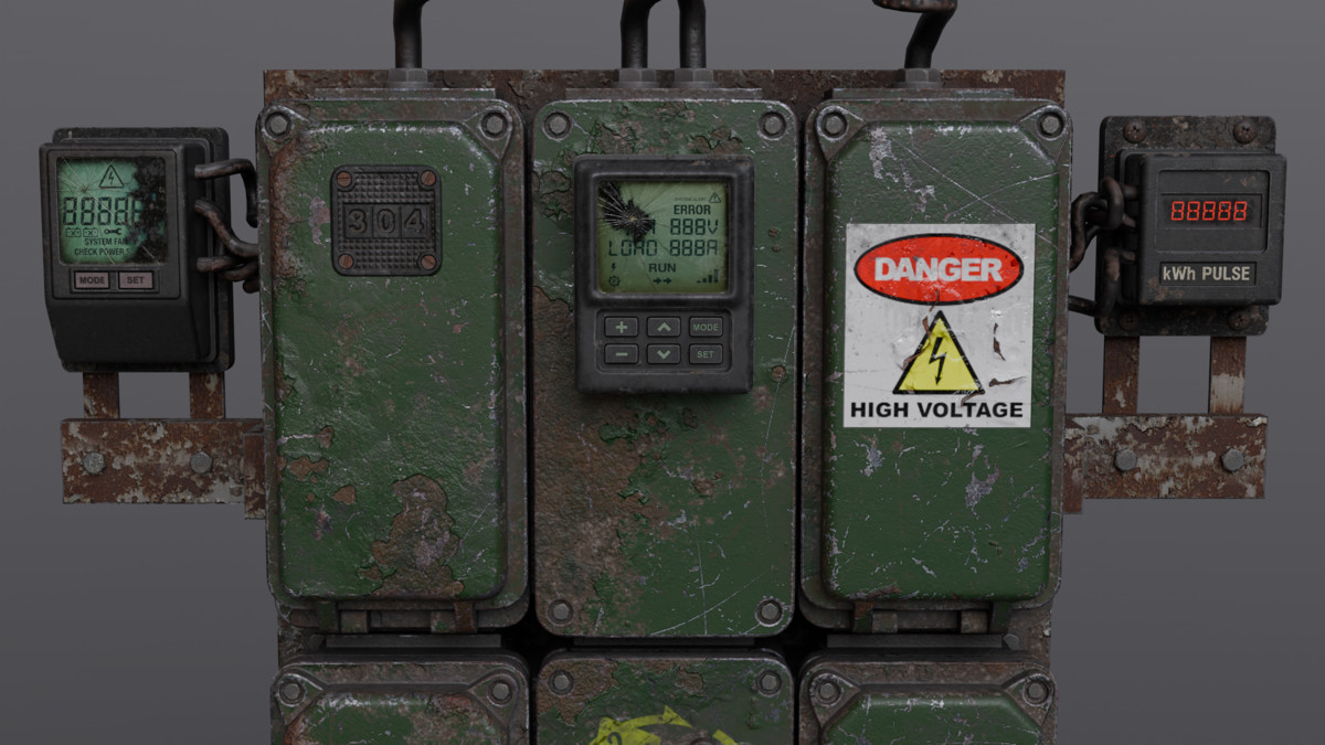 Industrial Power Control Panel – Game‑Ready