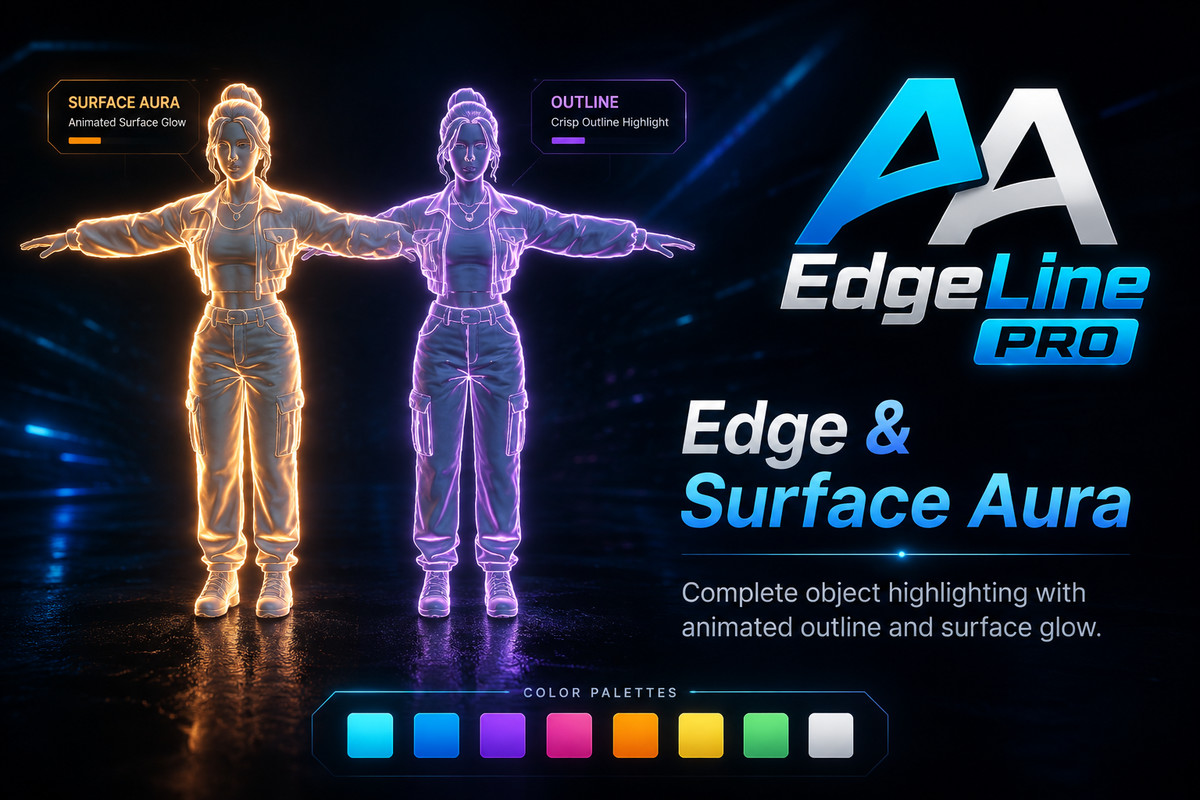 AA EdgeLine Pro - 3D Outline, Animated Edge & Surface Aura FX