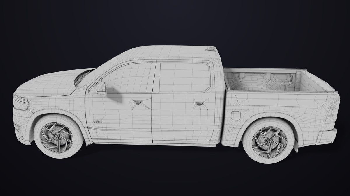 Pickup Truck 03 Blue Dusty URP HDRP Textures
