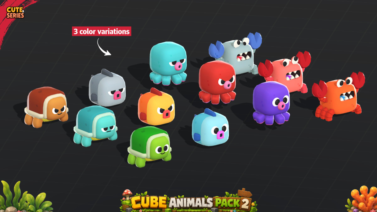 Cube Animals Pack 02 Cute Series