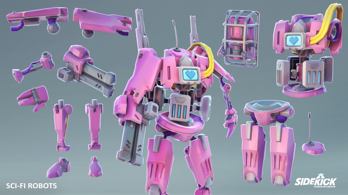 Sci-Fi Robots – Sidekick Modular Characters by Synty