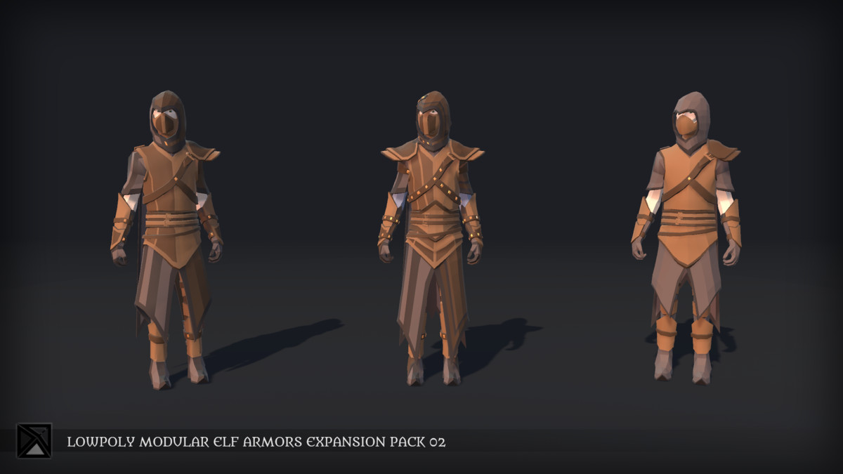 Lowpoly Elves Modular Armors Ex2 - MEDIEVAL FANTASY SERIES