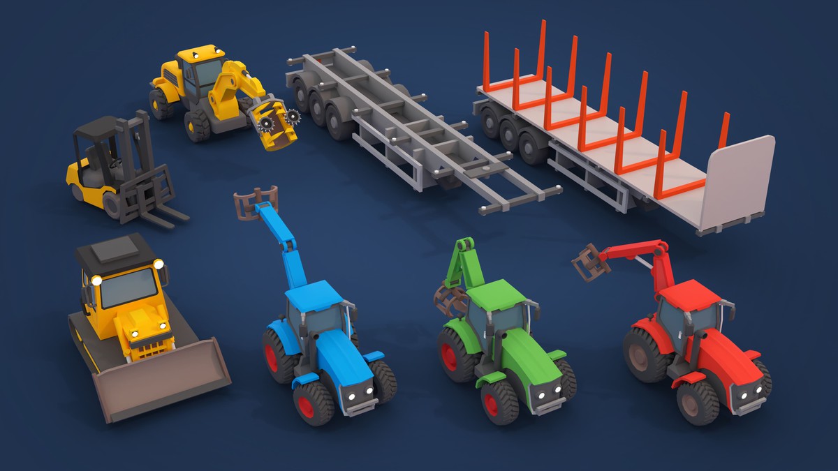 Logging Facility - Low Poly 3D Models Pack
