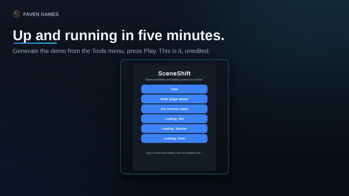 SceneShift: Scene Transitions, Loading Screens & Async Loading