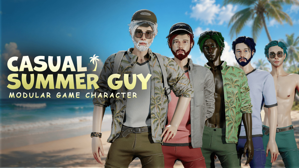 Casual Summer Guy – Modular Game Character