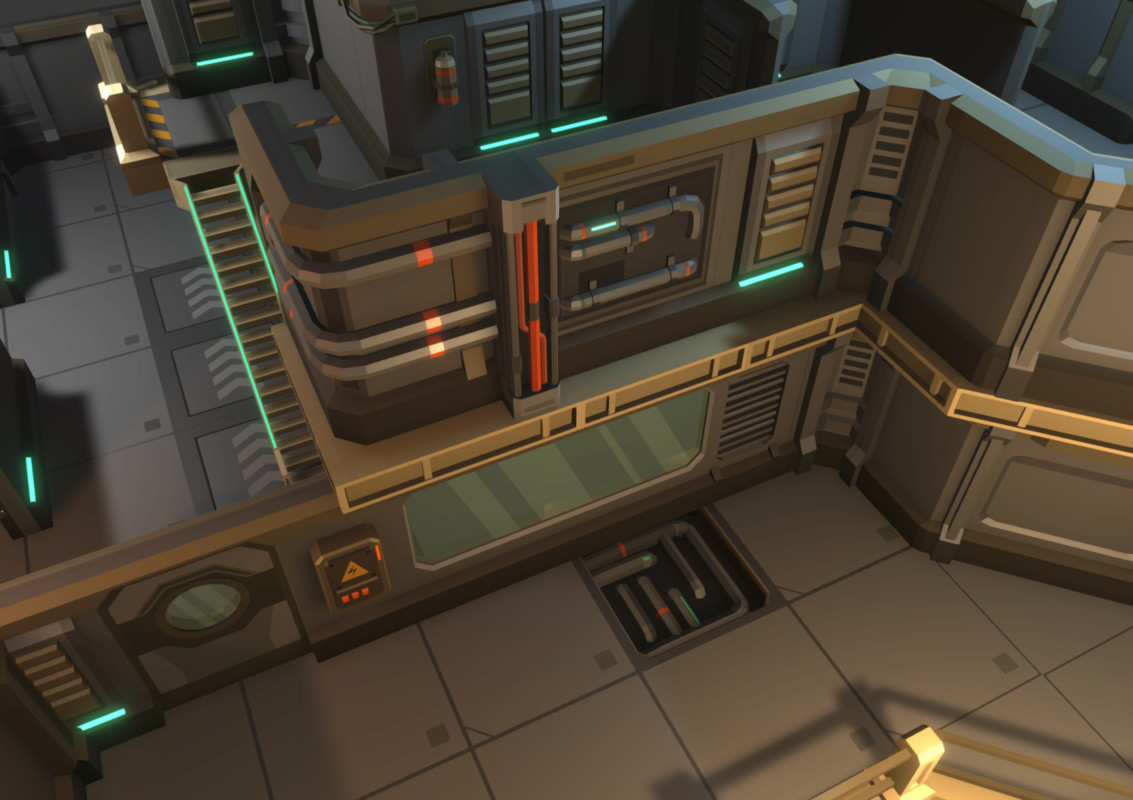Low Poly Sci-Fi Modular Base / Cosmic Retro