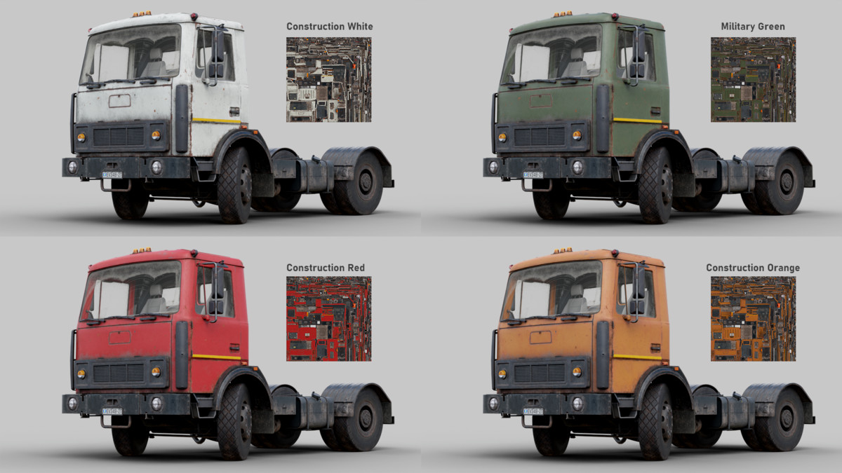 Rigged Construction Truck Vehicle