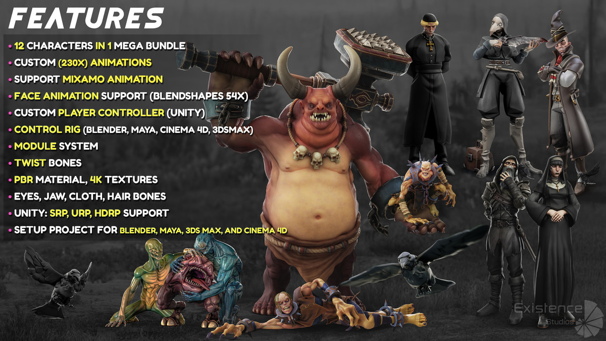 12 in 1 Massive Bundle - Stylized Fantasy Creature - Part 2