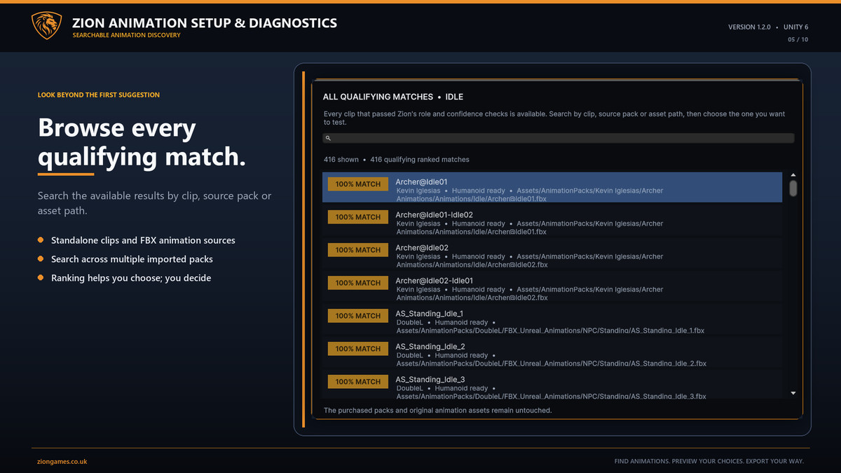 Zion Animation Setup & Diagnostics