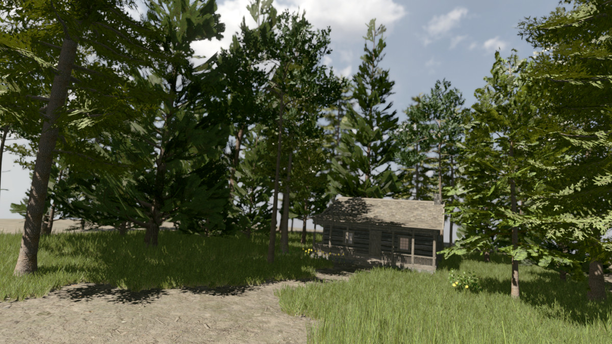 Wooden Log Hunting Cabin