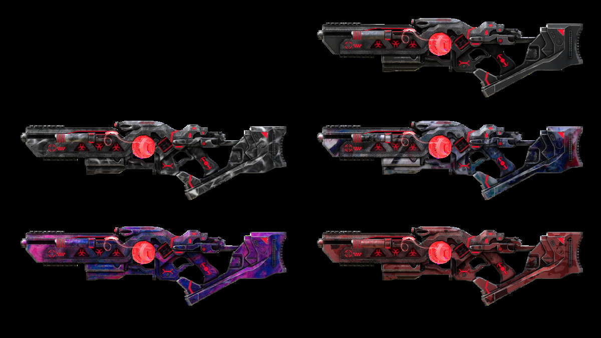 Sci-Fi Weapons - Neon SciFi Shotguns / Scatterguns with 5 Skins per Weapon