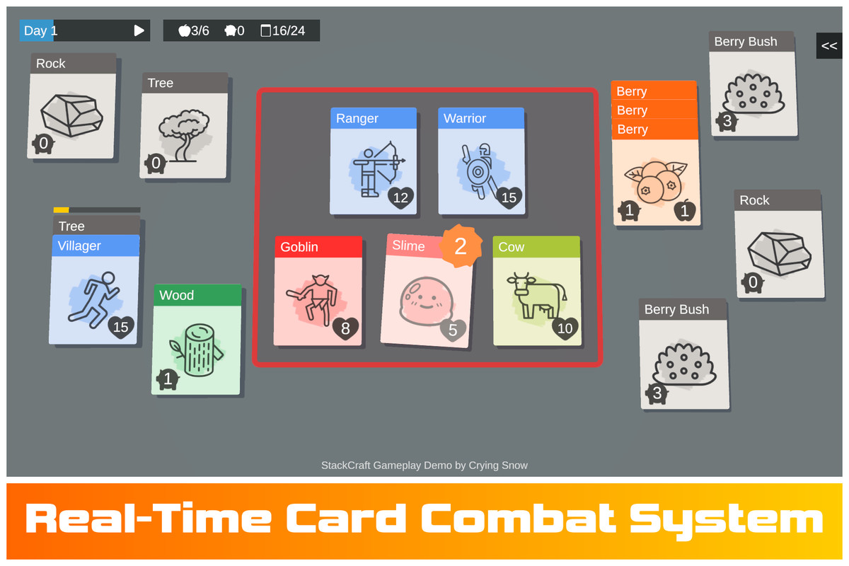 StackCraft - Card Stacking Survival Game