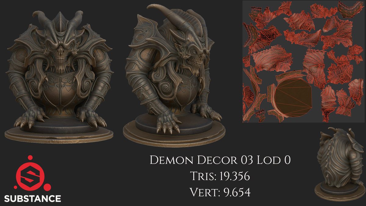 4 Demon Decorations - Dark Fantasy (Large)