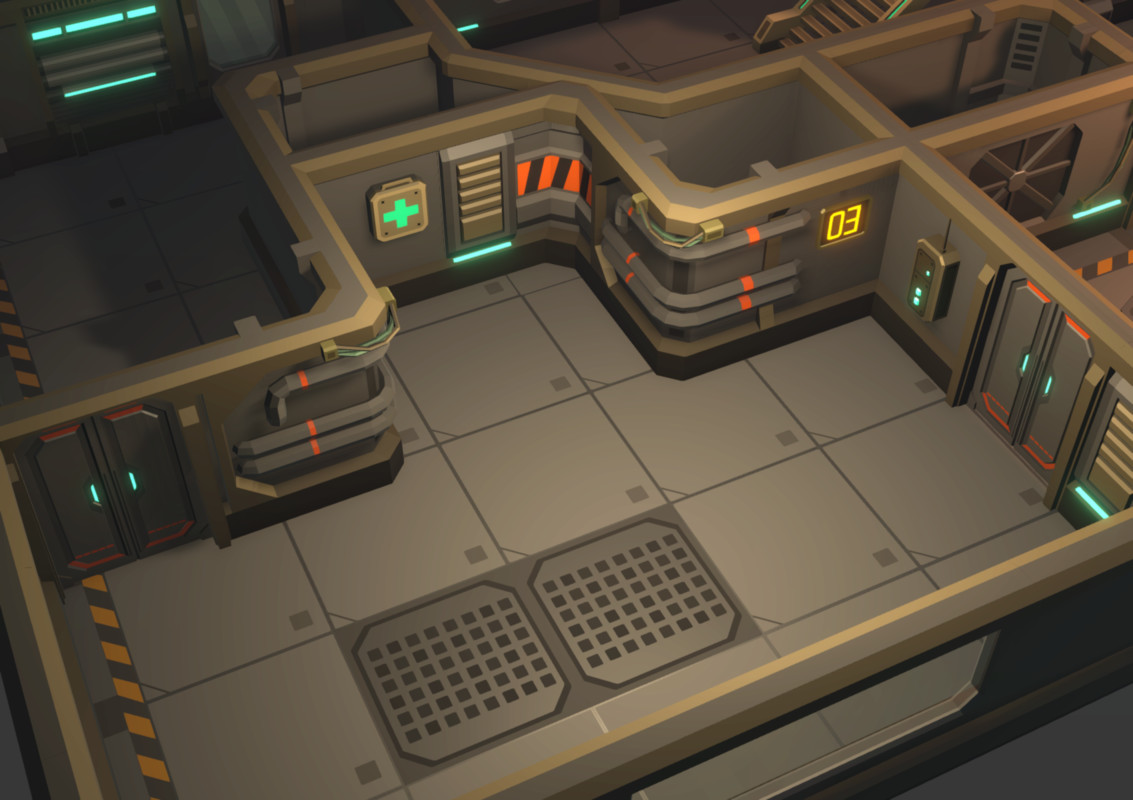 Low Poly Sci-Fi Modular Base / Cosmic Retro