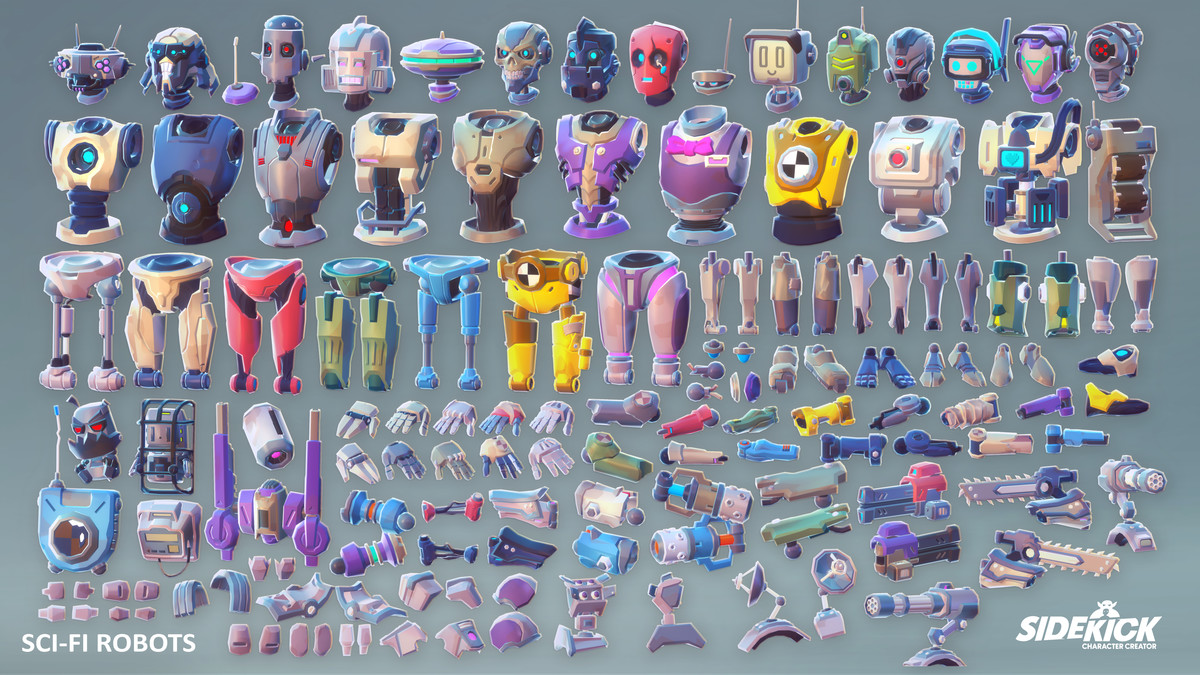 Sci-Fi Robots – Sidekick Modular Characters by Synty