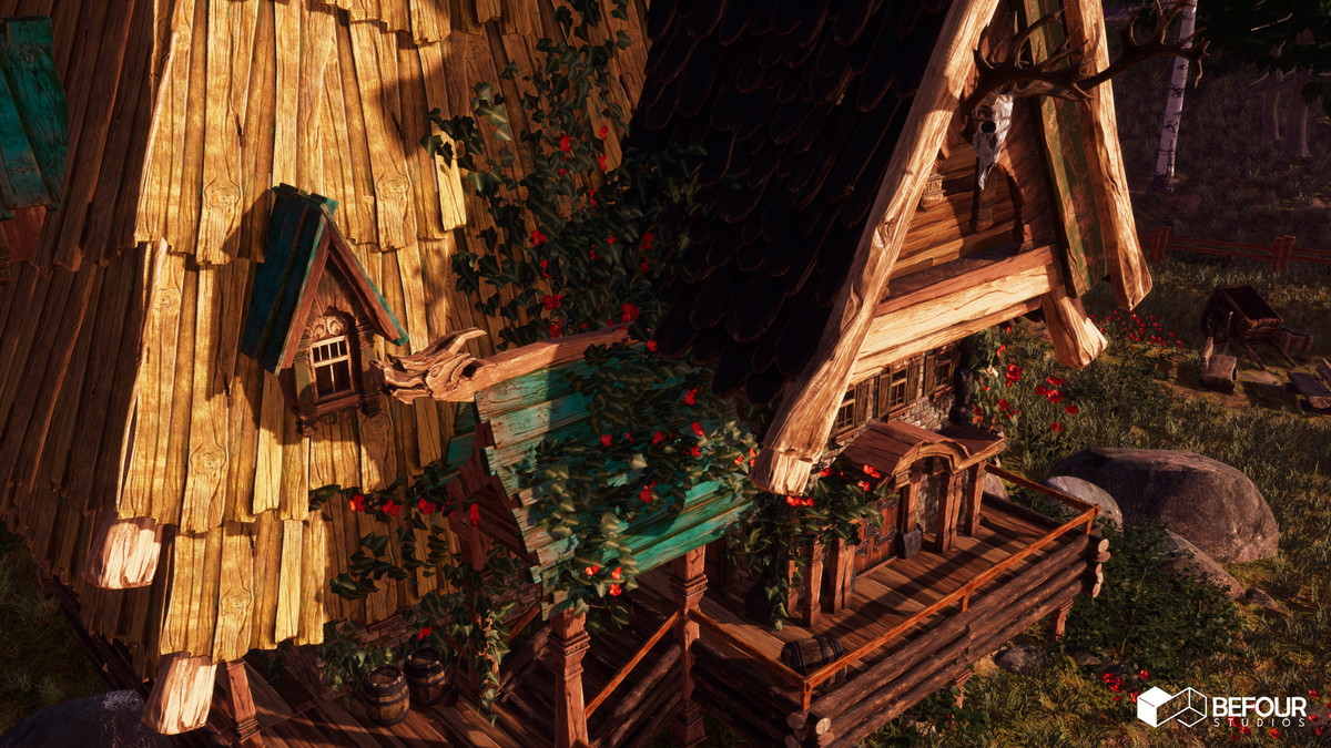 Fantasy Slavic Hut Environment (Stylized, House, Medieval )